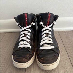 Prada Brown Leather High-Top Sneakers Men’s 7.5
